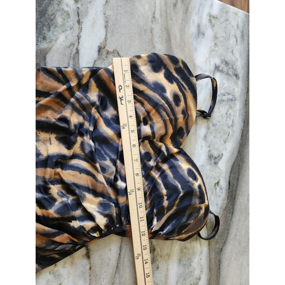 Vintage Miraclesuit Womens Animal Print Leopard Ruched One Piece Swimsuit
